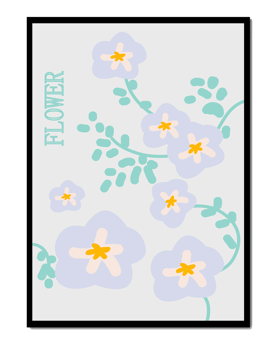 Gentle floral pattern with pastel flowers and elegant typography