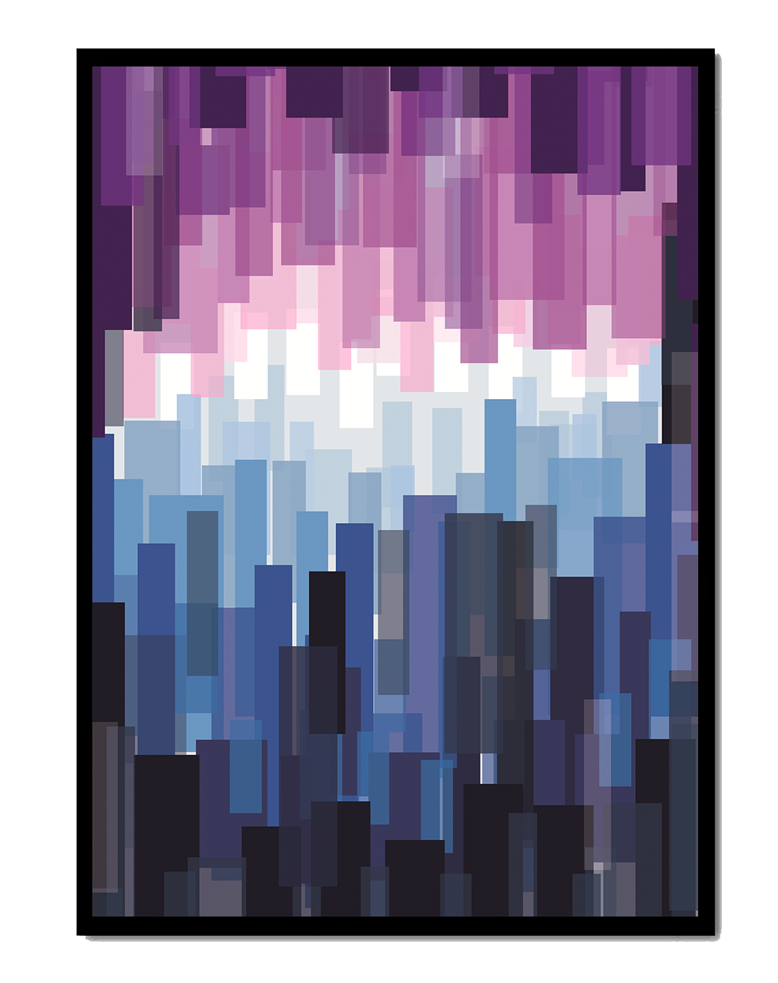 Abstrakter pixeliger Farbverlauf mit Blau- und Lilatönen