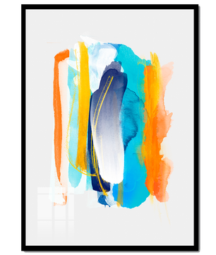 Abstract Watercolor Art with Vibrant Colors and Gold Accents - Mi tienda