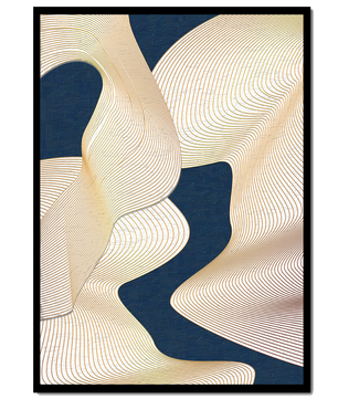 Lignes fluides abstraites sur fond bleu foncé