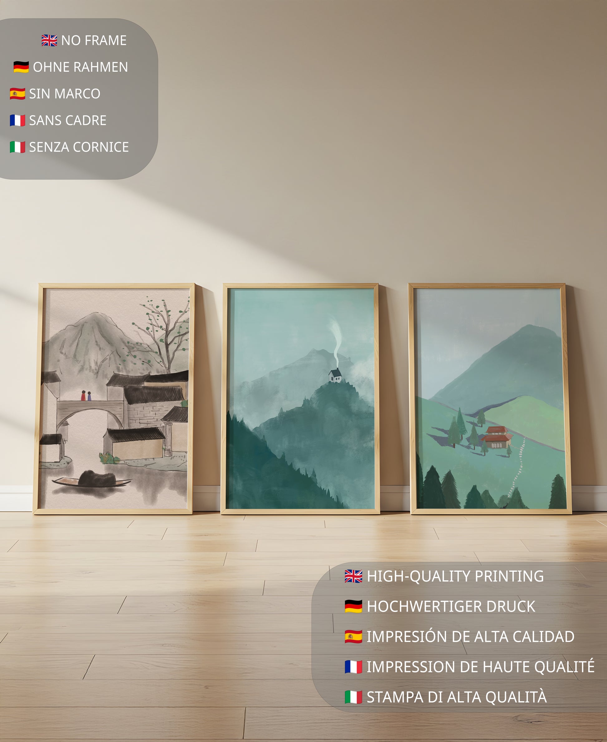 Imágenes de Paisajes Naturales Minimalistas en Interiores Modernos