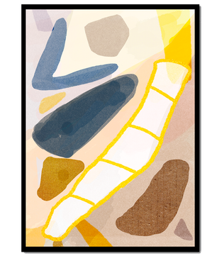 Abstract Design with Geometric Shapes in Earthy Tones and Gold Accents - Mi tienda