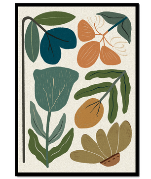 Botanical illustration with earthy and muted colors