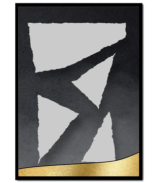 Abstract geometric design with gold and black elements