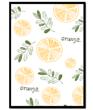 Motif avec des tranches d’orange et des feuilles vertes