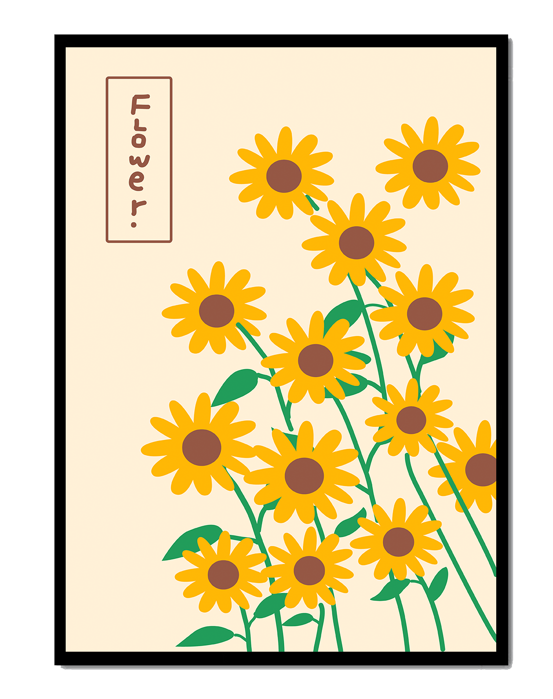 Sunflower illustration on a beige background