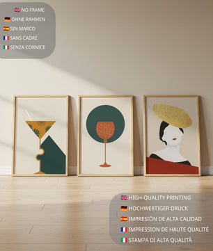 Élégante Collection d’Art Abstrait avec Éléments Décoratifs