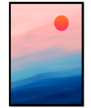 Sunset Over Ocean with Colorful Sky