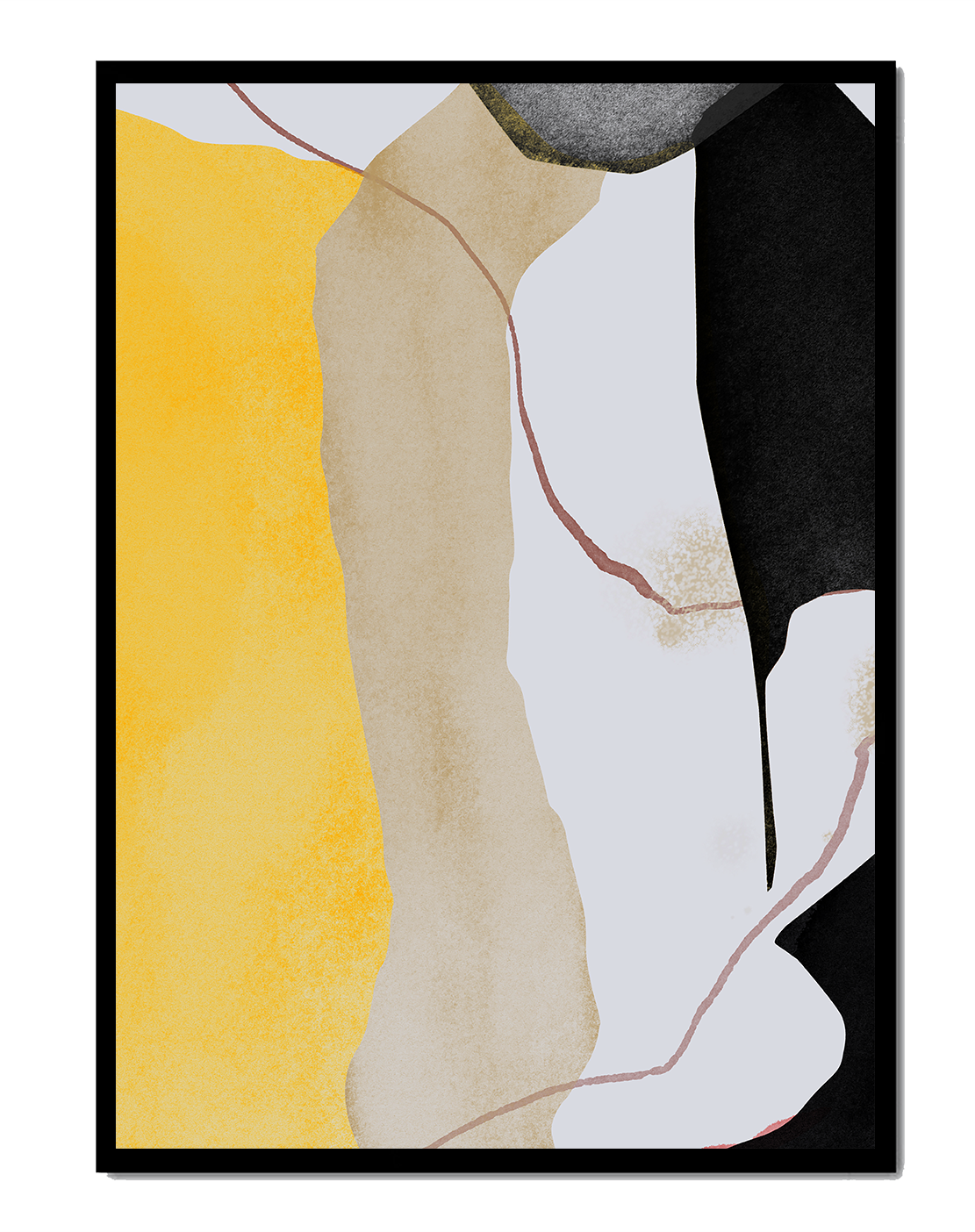 Abstract Composition with Geometric Shapes and Earth Tones