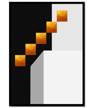 Modern abstract geometric artwork with gold accents - Mi tienda