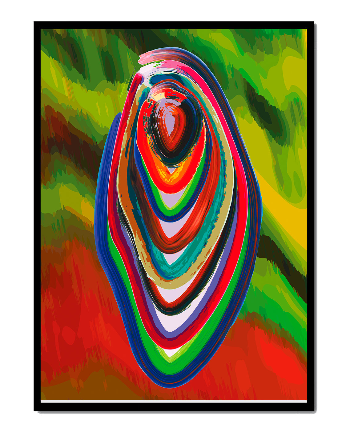 Abstract multicolored swirl with vibrant brush strokes