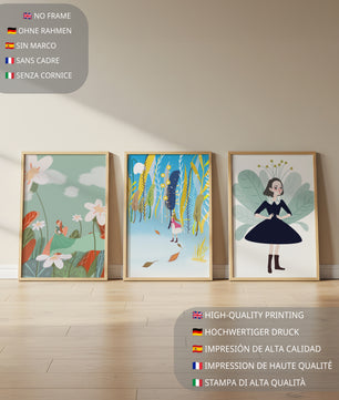 Triptyque d’illustrations modernes et colorées