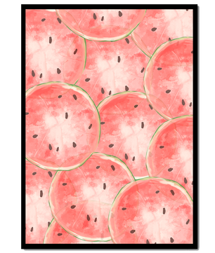 Watercolor watermelon slice pattern full of vibrant summer vibes