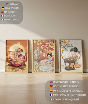Ilustraciones Animadas de Niños en Ambientes Cálidos y Enmarcados