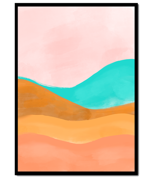 Abstract Landscape with Soft Colors and Flowing Hills