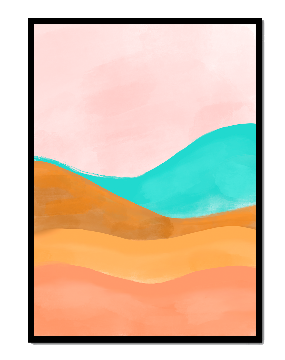 Abstract Landscape with Soft Colors and Flowing Hills