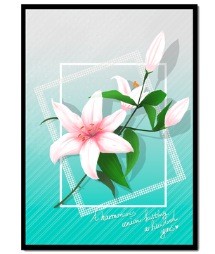 Elegant floral design with pink lilies and modern accents