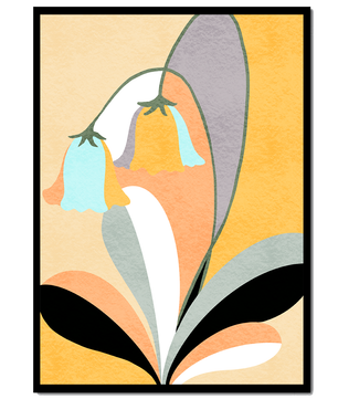 Abstract floral pattern with pastel colors and modern design