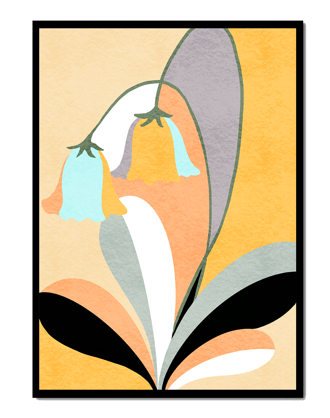 Abstract floral pattern with pastel colors and modern design
