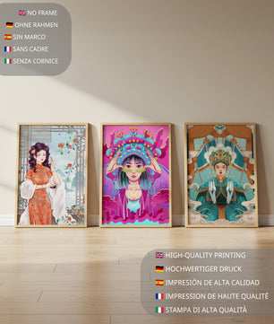 Art moderne de femmes en costumes traditionnels orientaux