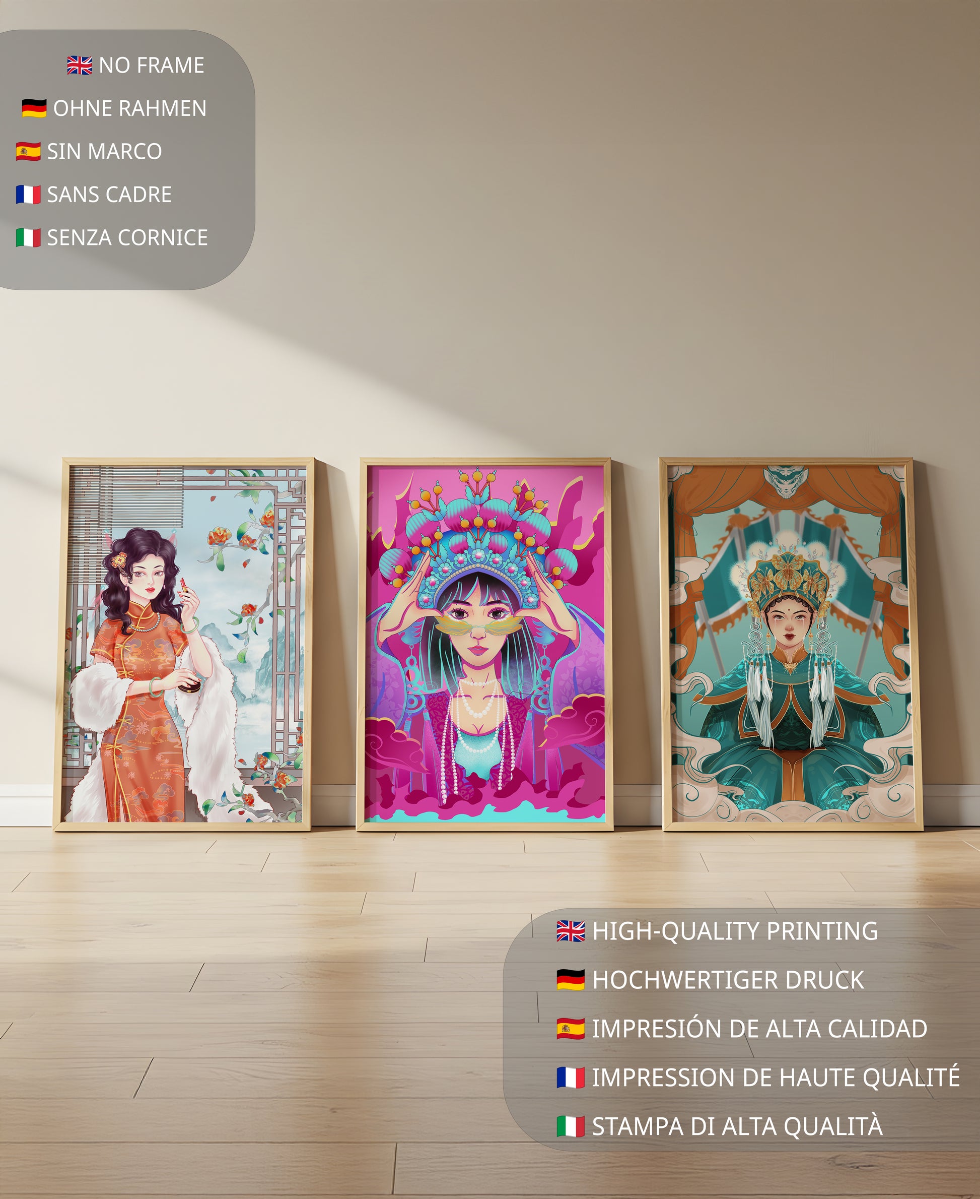 Art moderne de femmes en costumes traditionnels orientaux
