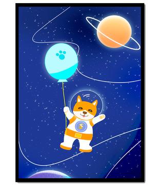 Astronaut Dog Floating in Space with Balloon - Mi tienda