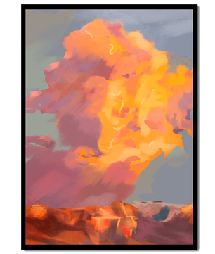 Vibrant sunset with dramatic clouds and rich colors