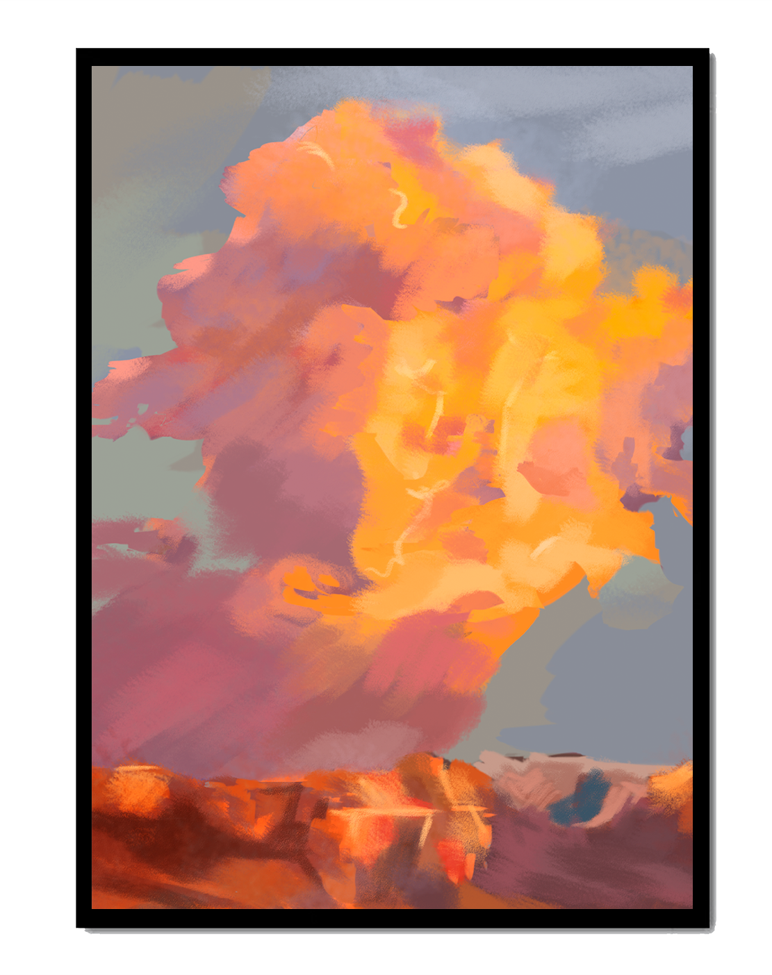 Vibrant sunset with dramatic clouds and rich colors