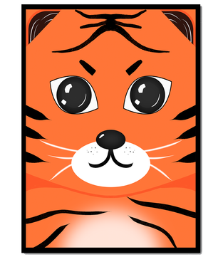 Illustration d’un visage de tigre adorable avec des traits marqués
