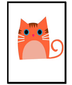 Cute Cat Illustration with Bright Colors and Whimsical Design - Mi tienda