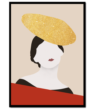 Abstract Portrait of a Woman with a Gold Hat - Mi tienda