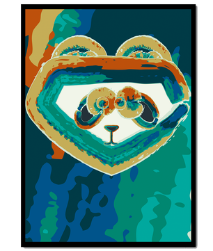Art abstrait coloré de panda avec des motifs vibrants