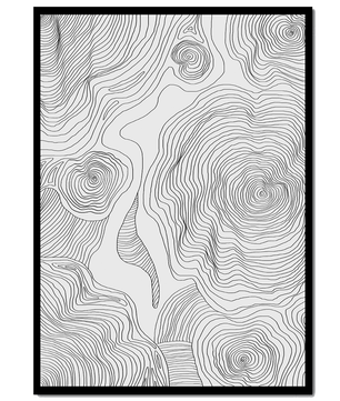 Art linéaire topographique abstrait avec des motifs tourbillonnants