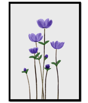 Flores púrpuras elegantes en un fondo oscuro