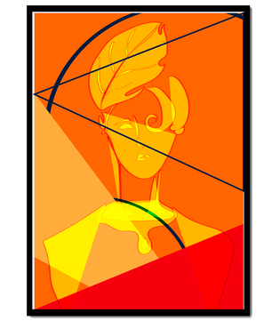 Abstract Portrait with Geometric Shapes and Bold Colors - Mi tienda