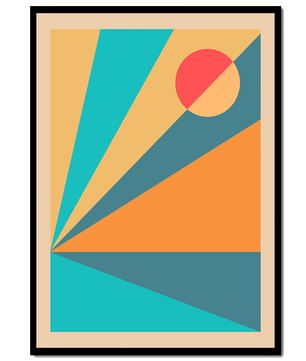 Geometric Abstract Art with Bold Colors and Circles