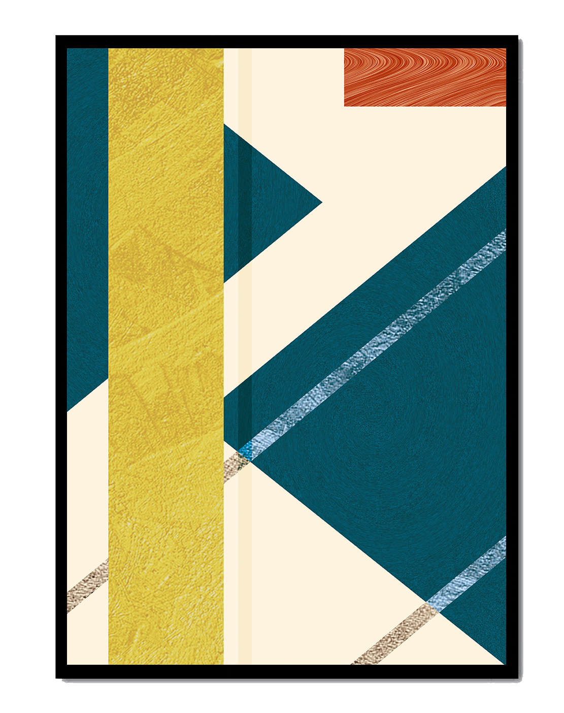 Contemporary abstract geometric art with vibrant colors
