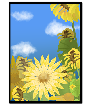 Sunny Sunflowers Against a Bright Blue Sky