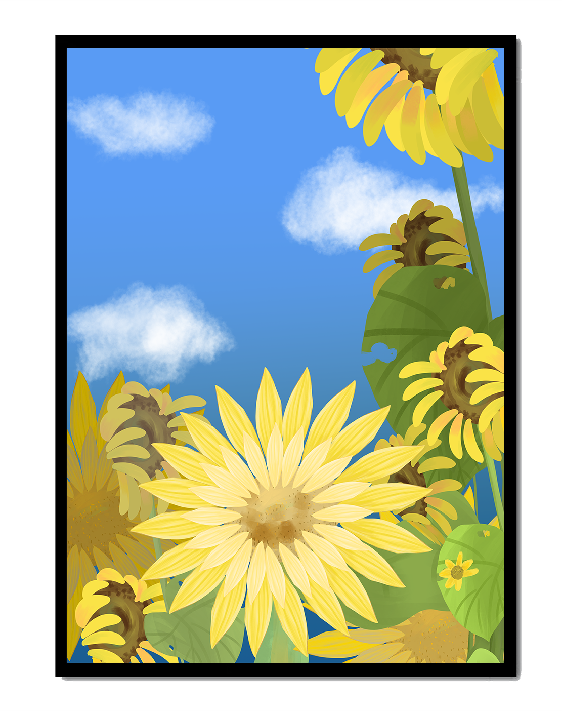 Sunny Sunflowers Against a Bright Blue Sky