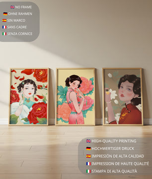 Arte Decorativo de Mujeres con Flores