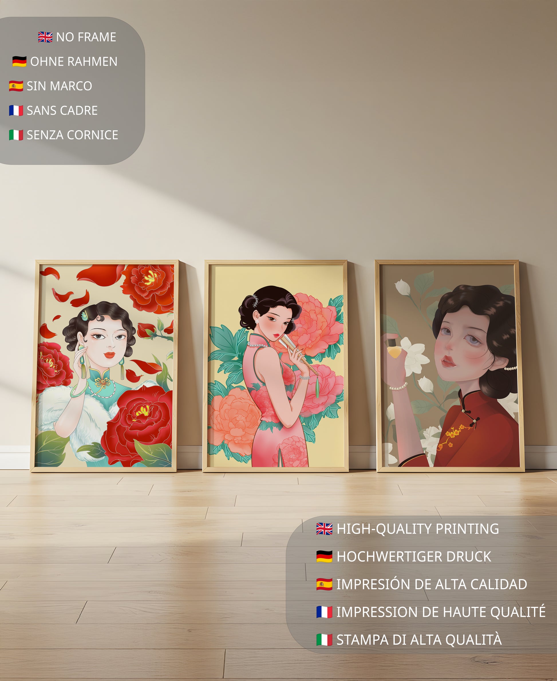 Arte Decorativo de Mujeres con Flores
