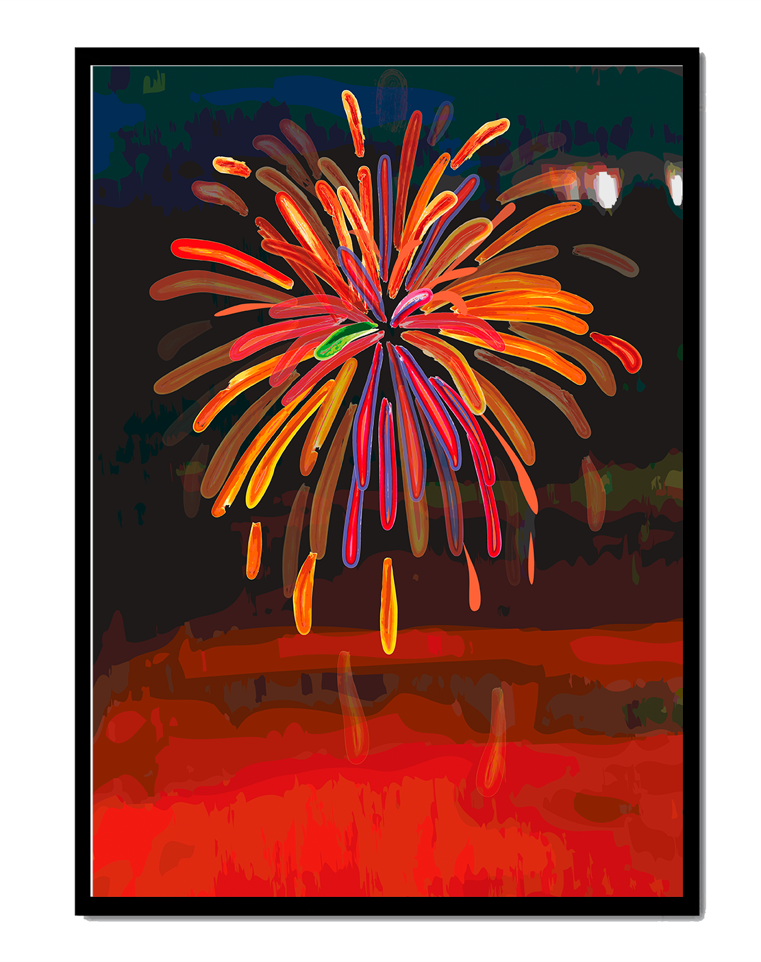 Feu d'artifice vibrant avec des éclats colorés