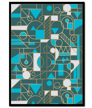 Design abstrait géométrique avec des accents dorés