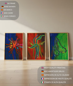 Œuvres d'art abstraites colorées sans cadre