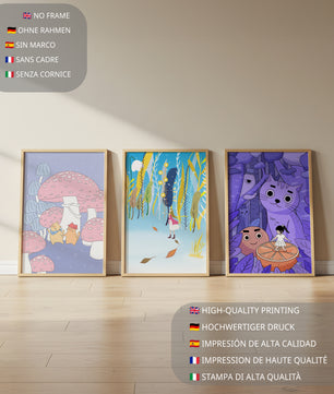Illustrations colorées et créatives présentées sans cadre