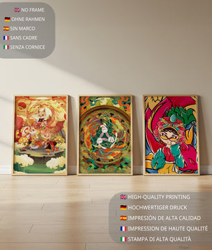 Impressions artistiques colorées sans cadre