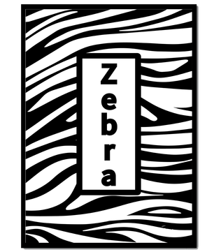 Diseño elegante de impresión de cebra con acento de texto en negrita