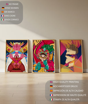 Ensemble de trois œuvres d’art pop sans cadre