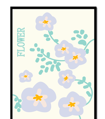 Floral design with pastel flowers and abstract leaves