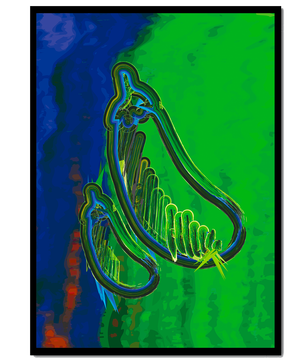 Abstract colorful artwork with vibrant shapes and lines